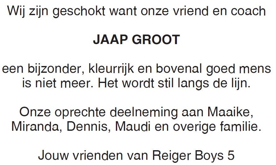 jaap groot overleden