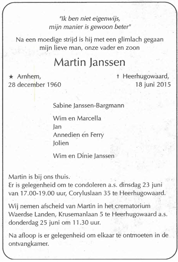 advertentie martin janssen