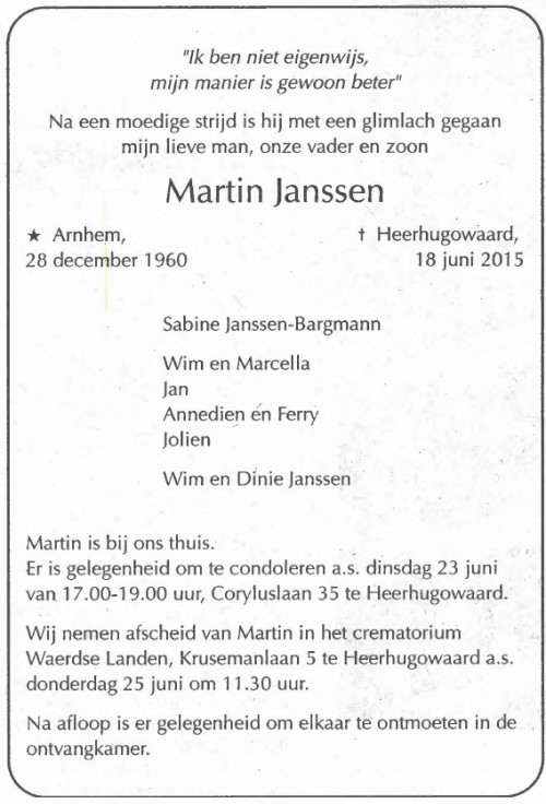 advertentie martin janssen