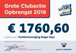 Cheque grote clubactie 2019